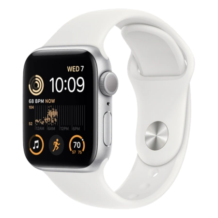 Apple Watch Series SE 2 44mm Silver Aluminum Case with White Sand Sport Band