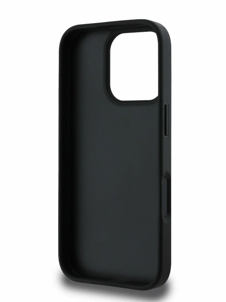 Guess для iPhone 16 Pro чехол Fixed Glitters 4G Big metal logo Hard Black