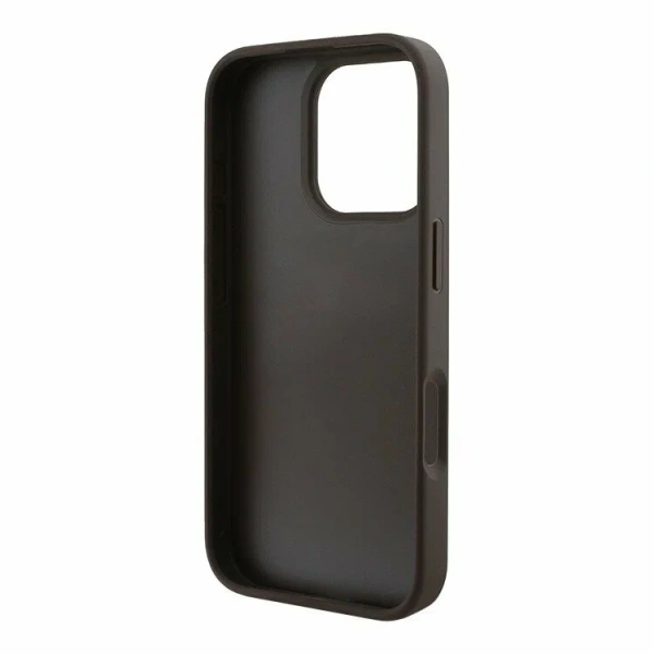Guess для iPhone 16 Pro Max чехол GripStand PU 4G with Triangle Diamond metal logo Hard Brown